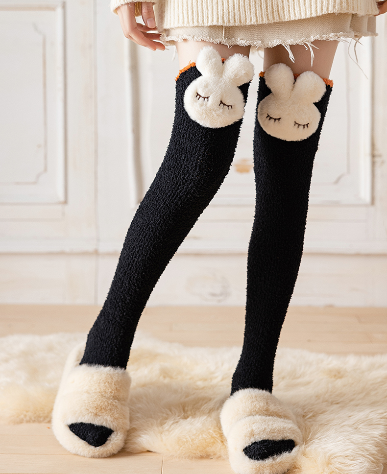 Japanese Kawaii Bunny Fleece Over Knee Socks MM2242
