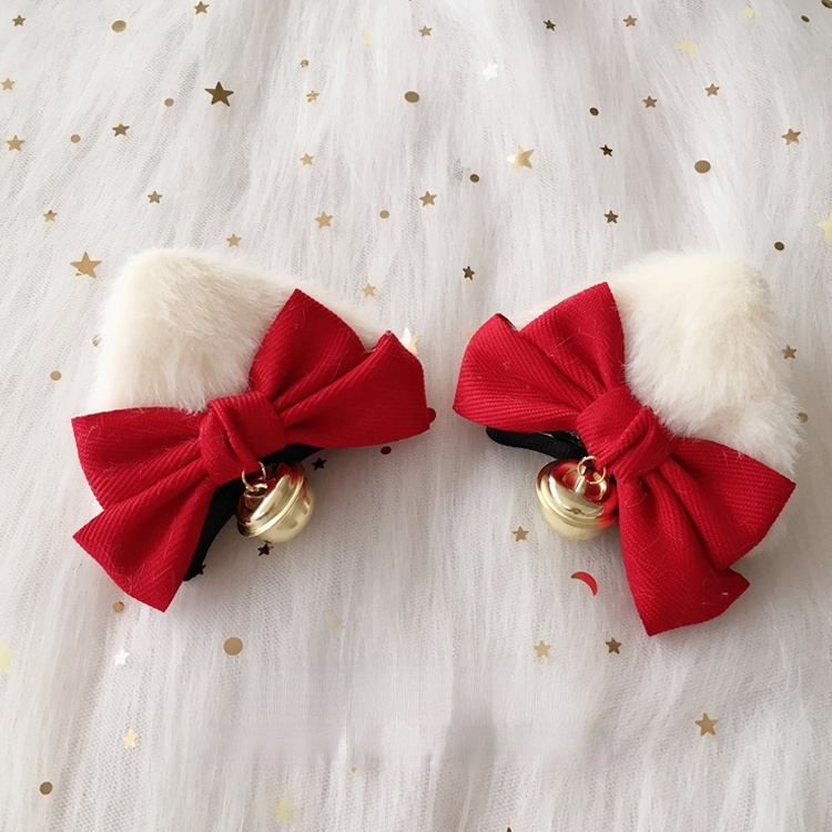 Kawaii Handmade Christmas Cat Ear Hair Clip MK16873