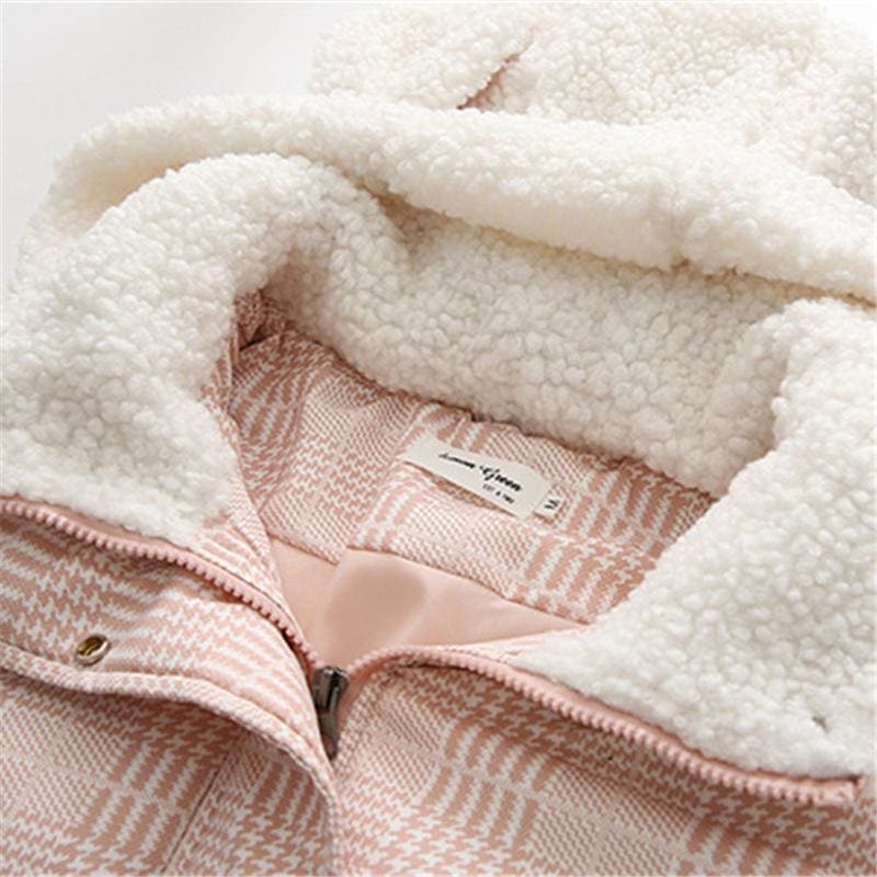 Bear Ears Pink Cute Cotton Coat MK15688 - KawaiiMoriStore