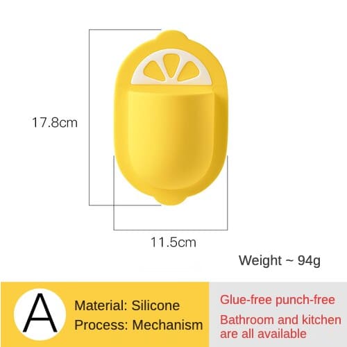 Bear/Cat Paw Silicone Bathroom Storage Rack - Yellow Lemon