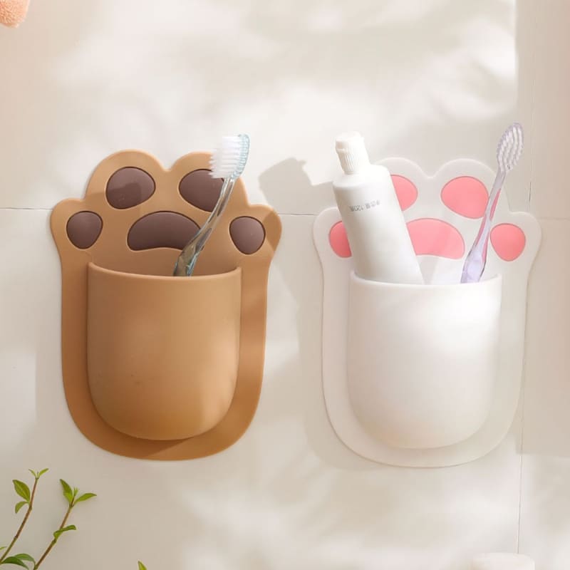 Bear/Cat Paw Silicone Bathroom Storage Rack - White