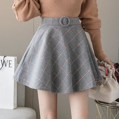 Bellflower - Short Pleated Belt Skort - Skirt