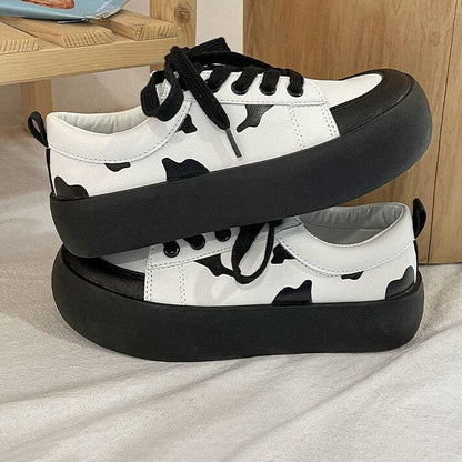 Black and White Cute Cow Shoes MK15964 - KawaiiMoriStore