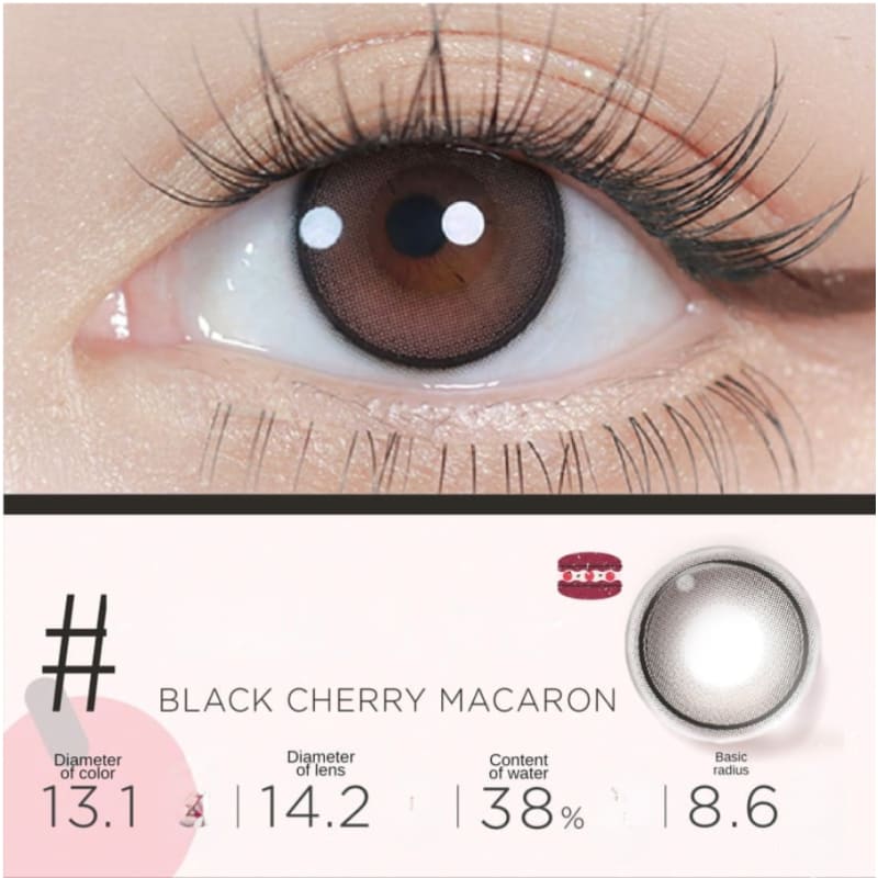 Black Cherry Macaron Contact Lenses Half Year One Pair ME46 
