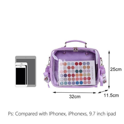 Black Cute Transparent Pocket Bagpack MK0758 - KawaiiMoriStore