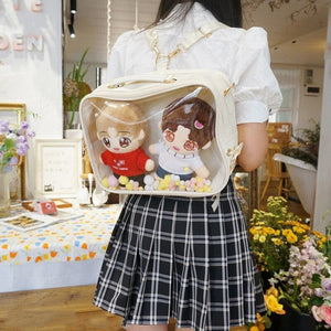 Black Cute Transparent Pocket Bagpack MK0758 - KawaiiMoriStore