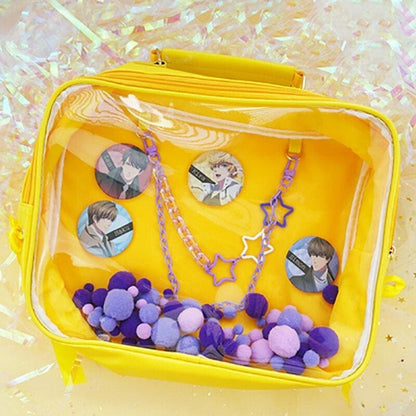 Black Cute Transparent Pocket Bagpack MK0758 - KawaiiMoriStore