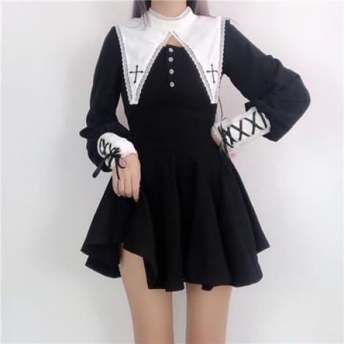 Black Gothic Lolita Dress MK15069 - KawaiiMoriStore