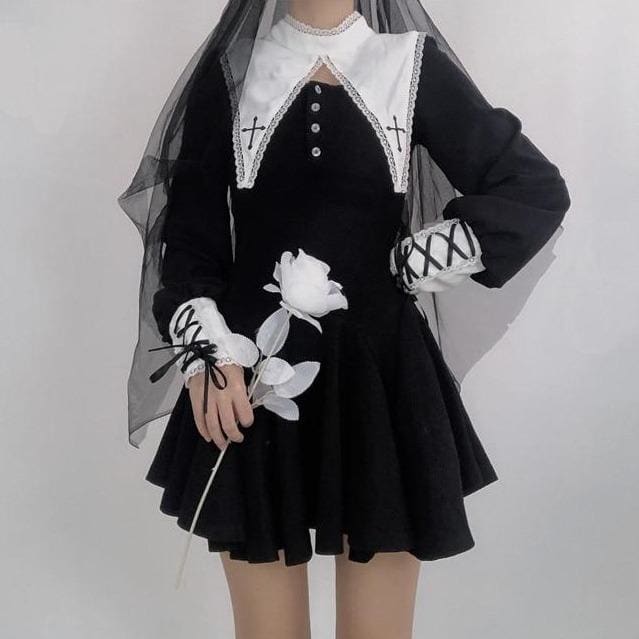 Black Gothic Lolita Dress MK15069 - KawaiiMoriStore