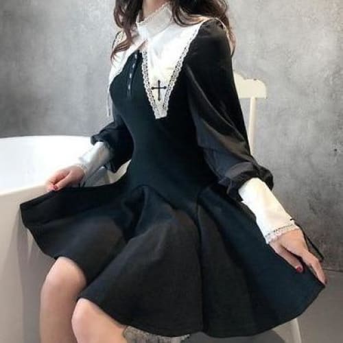 Black Gothic Lolita Dress MK15069 - KawaiiMoriStore