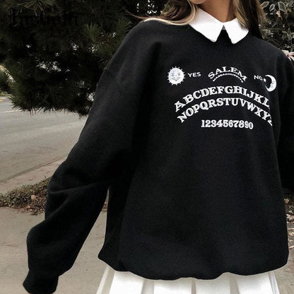 Black Grunge Oversized Hoodies Streetwear MK103 - KawaiiMoriStore