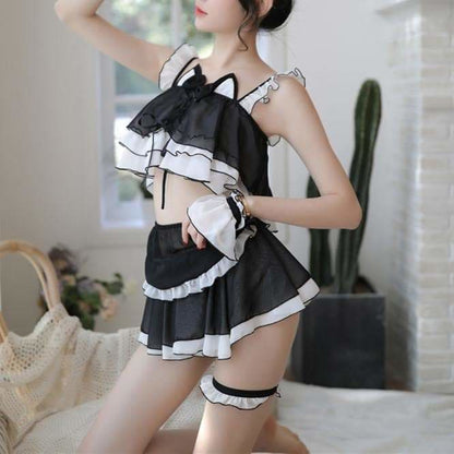 Black Kawaii Cat Maid Lingerie Set MK13814 - Lingerie