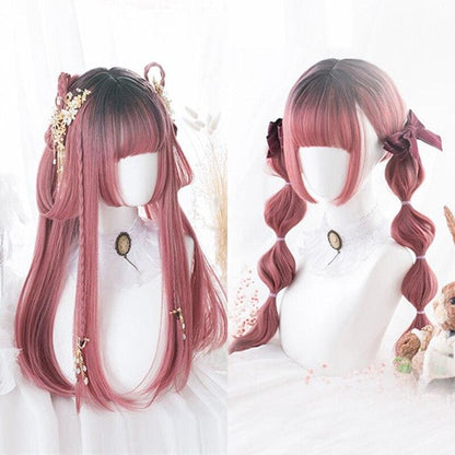 Black Mixed Pink Ombre Lady Cosplay Wig MK15653 - KawaiiMoriStore