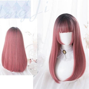 Black Mixed Pink Ombre Lady Cosplay Wig MK15653 - KawaiiMoriStore
