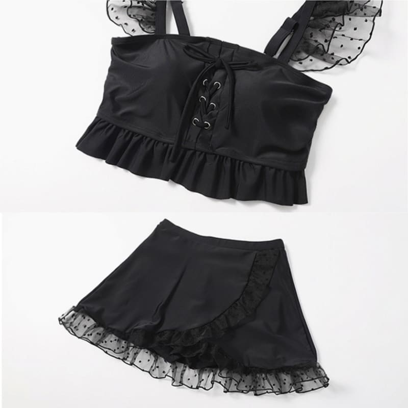 Black Summer Kawaii Swimsuit MM1191 - KawaiiMoriStore