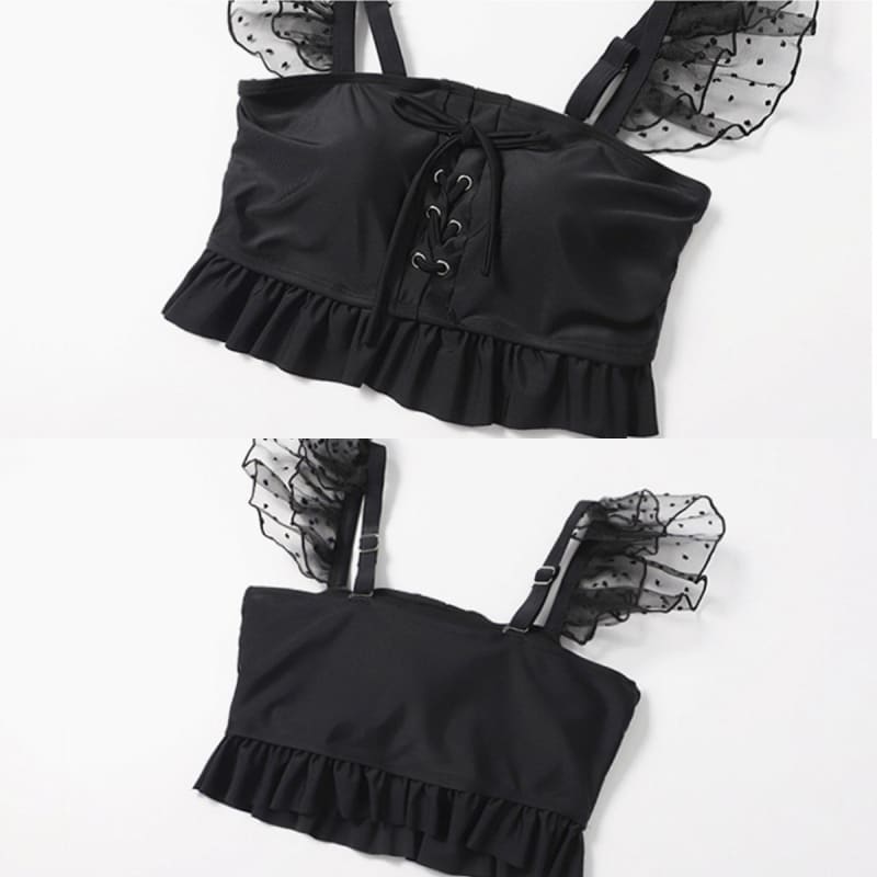 Black Summer Kawaii Swimsuit MM1191 - KawaiiMoriStore