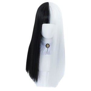 Black White Split Wig MK14966 - KawaiiMoriStore