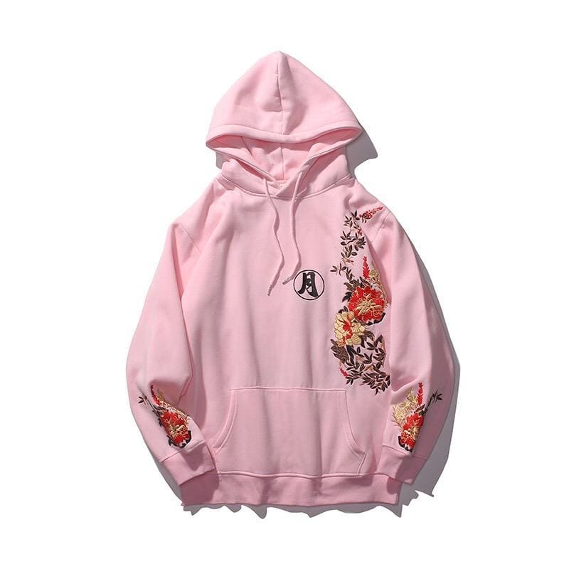 Black/Pink/White Embroidery Harajuku Moon Couples Hoodie MK16012 - KawaiiMoriStore