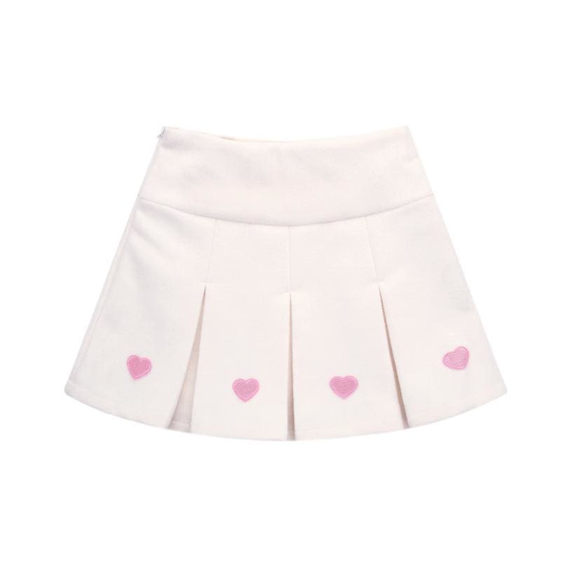Black/Pink/White MKawaii Hearts Short Skirt MK1812568 - KawaiiMoriStore
