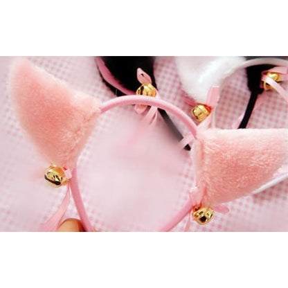 Black/White/Pink Kitty Cat Ears Maid Hair Hoop MK141189 - KawaiiMoriStore