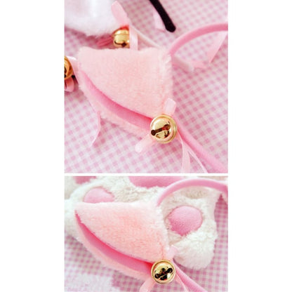 Black/White/Pink Kitty Cat Ears Maid Hair Hoop MK141189 - KawaiiMoriStore