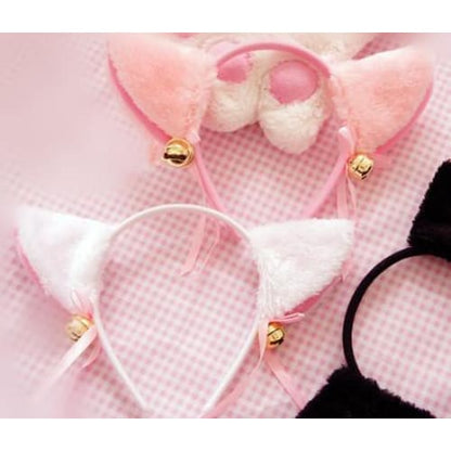 Black/White/Pink Kitty Cat Ears Maid Hair Hoop MK141189 - KawaiiMoriStore