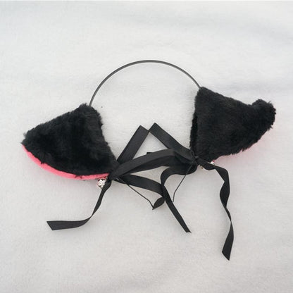 Black/White/Pink Kitty Cat Ears Maid Hair Hoop MK141189 - KawaiiMoriStore