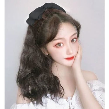 Black/Wine Bowknot Long Ponytail Wig MK15121 - KawaiiMoriStore