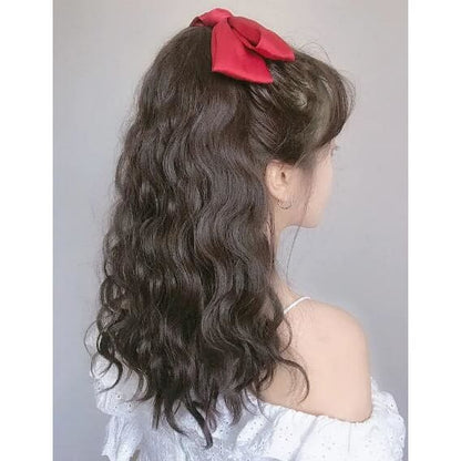 Black/Wine Bowknot Long Ponytail Wig MK15121 - KawaiiMoriStore