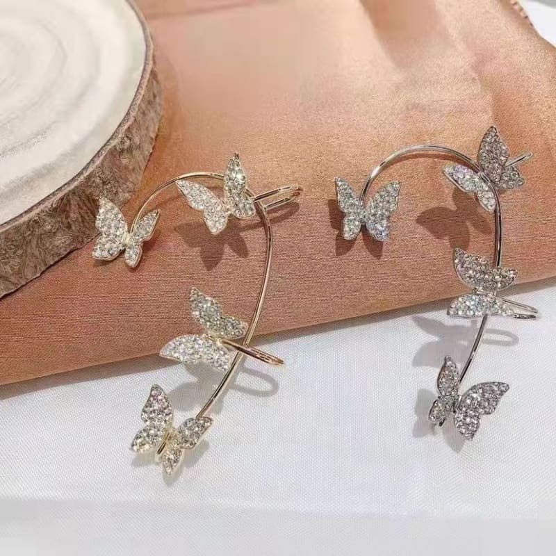 Blingbling Fairy Butterfly Ear Hanging Ear Clip No Pierced