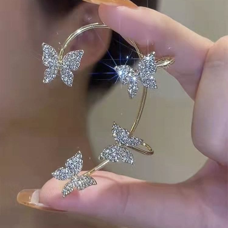 Blingbling Fairy Butterfly Ear Hanging Ear Clip No Pierced