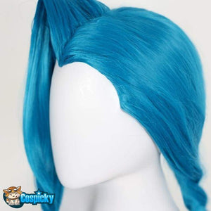 Blue Long Pigtail Braid LOL Jinx Cosplay Wig MK15738