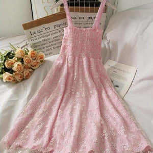 Blue/Pink/White Summer Floral Mesh Dress MM1804 - Dress