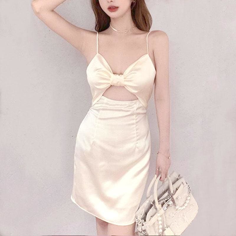 Bowknot Cutout Sling Mini Dress