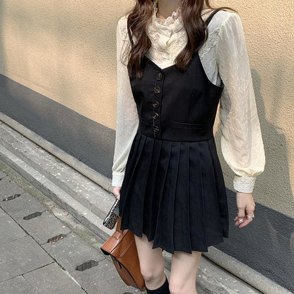 British Style Suit Coat+Shirt +Pleated Skirt MM1117 - KawaiiMoriStore