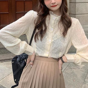 British Style Suit Coat+Shirt +Pleated Skirt MM1117 - KawaiiMoriStore
