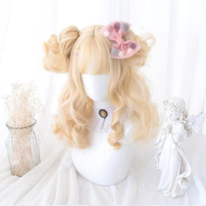 Brown Short Curly Bun "Daydream Girl" Lolita Wig MK15489 - KawaiiMoriStore