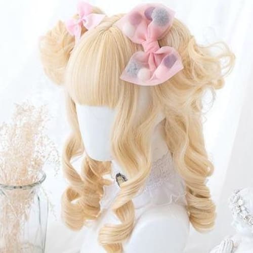 Brown Short Curly Bun "Daydream Girl" Lolita Wig MK15489 - KawaiiMoriStore