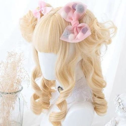 Brown Short Curly Bun "Daydream Girl" Lolita Wig MK15489 - KawaiiMoriStore