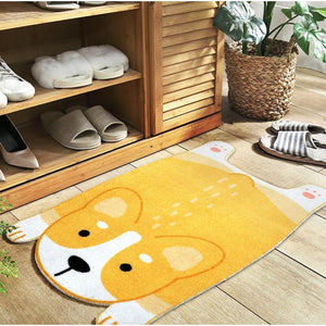 Brown/Yellow Cute Corgy Dog Carpet Mat MM1626 - KawaiiMoriStore