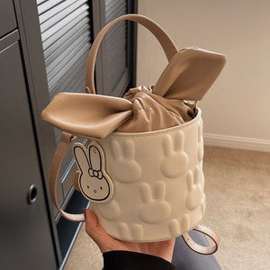 Bunny Bucket Crossbody Bag Mini Purse - Heartzcore - Khaki