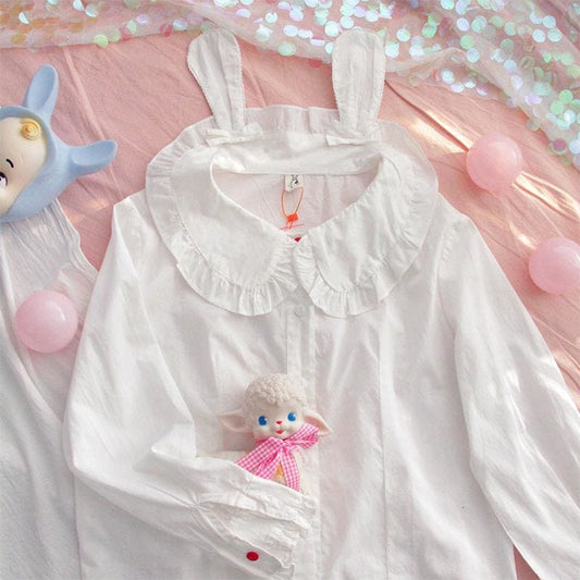 Bunny Ears Kawaii Lolita Shirt - One Size