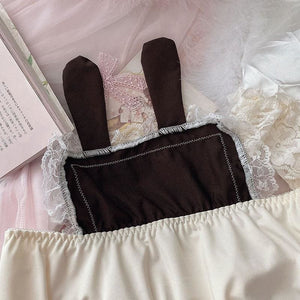 Bunny Ears Lace Ruffle Fuzzy Ball Panties MM0986 - KawaiiMoriStore