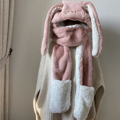 Bunny Long Ears Cute Girl Hat Scarf Gloves MK15616 - KawaiiMoriStore