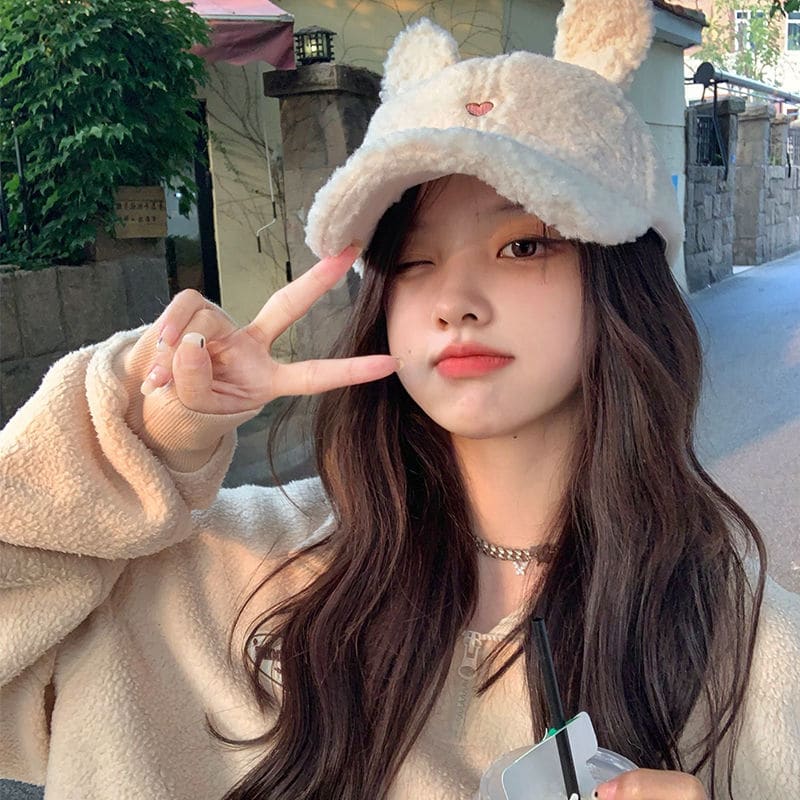 Bunny Rabbit Ear Fluffy Cap - cap