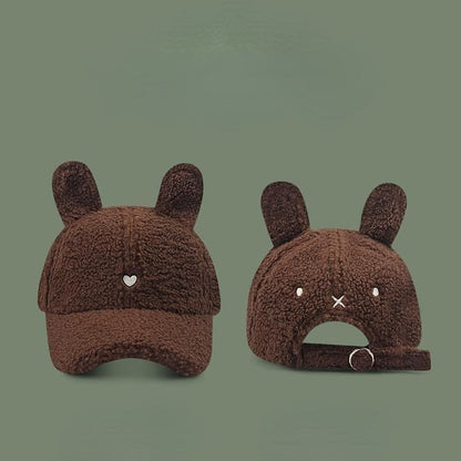 Bunny Rabbit Ear Fluffy Cap - Brown / Adjustable（57-62cm） -