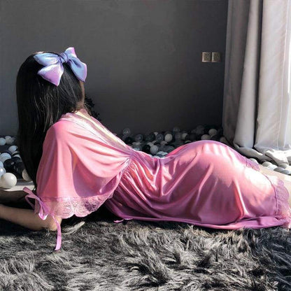 Butterfly Sling Dress Deep V Transparent Nightwear MK153 - KawaiiMoriStore