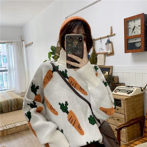 Carrot Turtleneck Sweater MM1000 - KawaiiMoriStore