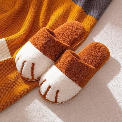 Cartoon Cute Cat Paw Plush Slippers MK15575 - KawaiiMoriStore