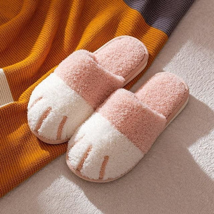 Cartoon Cute Cat Paw Plush Slippers MK15575 - KawaiiMoriStore